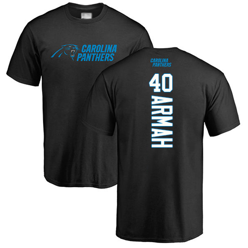 Carolina Panthers Men Black Alex Armah Backer NFL Football #40 T Shirt->carolina panthers->NFL Jersey